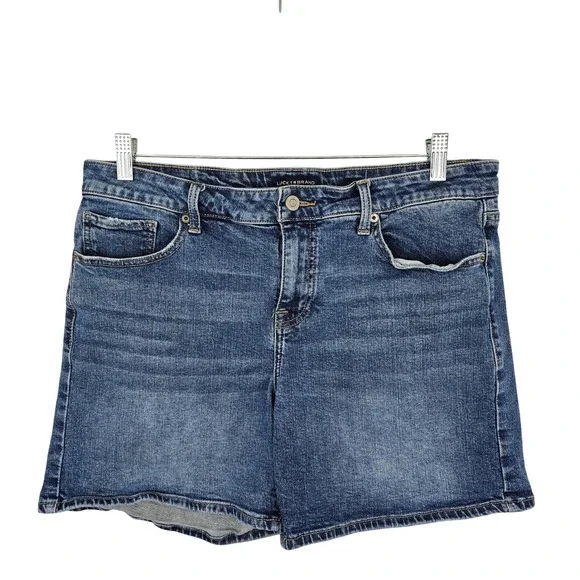 Lucky Brand Denim Shorts Women's Size 31 Blue Mid Rise Button Fly - Picture 1 of 7